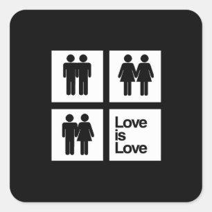 Pegatina Cuadrada El amor es amor, bloques