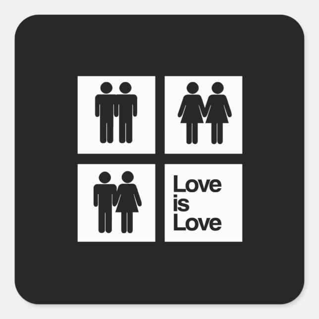 Pegatina Cuadrada El amor es bloques de amor (Anverso)