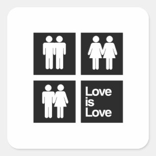 Pegatina Cuadrada El amor es bloques de amor