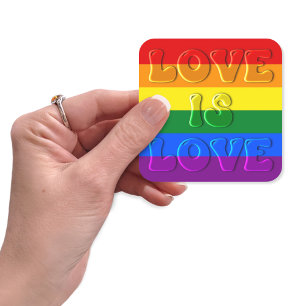Pegatina Cuadrada El amor es el orgullo gay