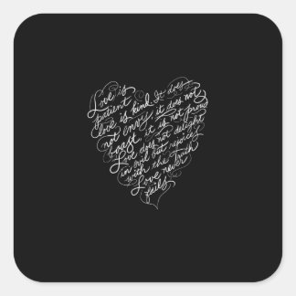 Pegatina Cuadrada El Amor Es Paciente El Amor Es Amable Inspiración