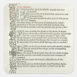 Pegatina Cuadrada El amor es suficiente, 1897