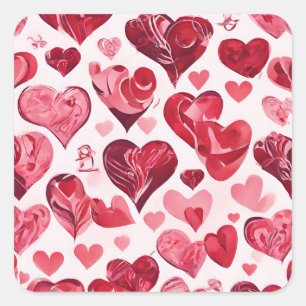 Pegatina Cuadrada El amor está en el diseño de aire-corazón