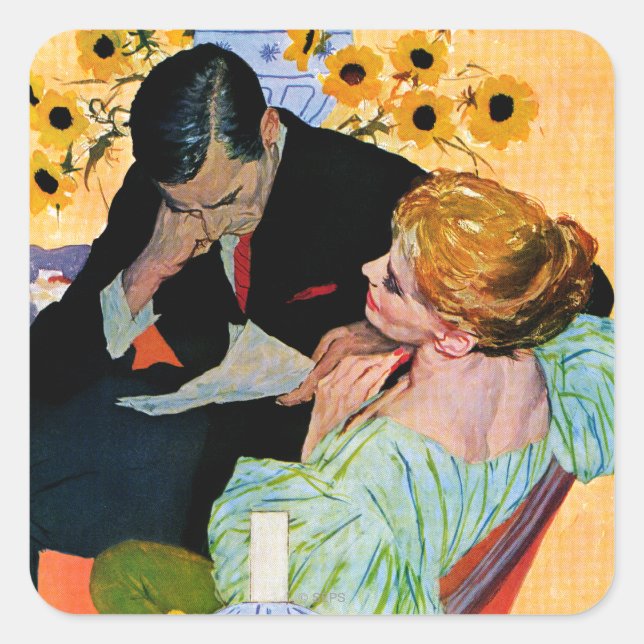 Pegatina Cuadrada El amor muere lentamente (Anverso)