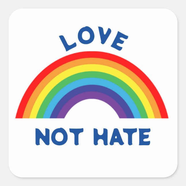 PEGATINA CUADRADA EL AMOR NO ODIO (Anverso)