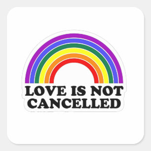Pegatina Cuadrada El amor no se cancela el mes del orgullo LGBT arco