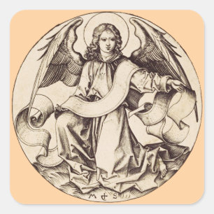 Pegatina Cuadrada El Ángel de San Mateo - Símbolo del Arte Fino