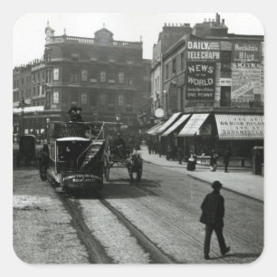 Pegatina Cuadrada El ángel, Islington, Londres, c.1890
