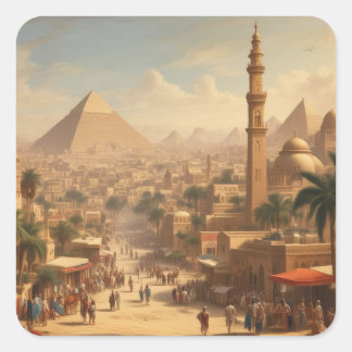 Pegatina Cuadrada El antiguo Egipto del Cairo