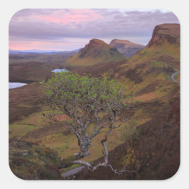 Pegatina Cuadrada El apacible paisaje del amanecer en Skye
