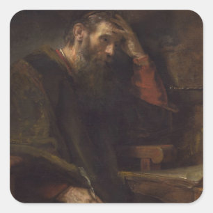 Pegatina Cuadrada El apóstol Paul, c.1657 (aceite sobre lienzo)