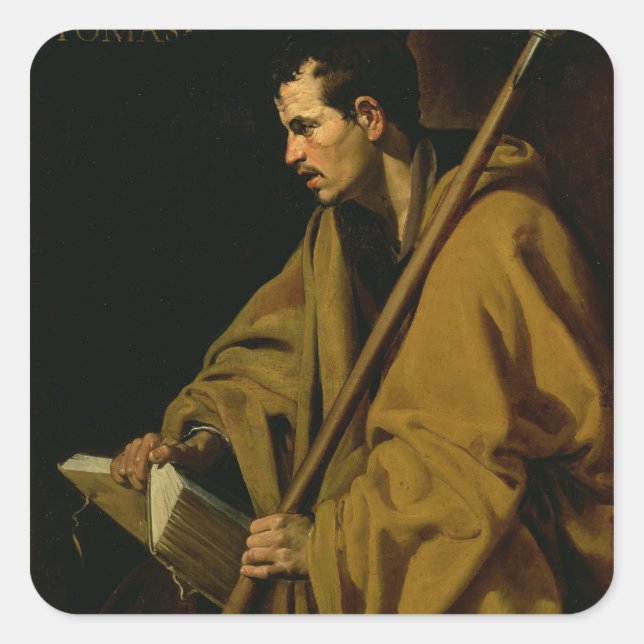 Pegatina Cuadrada El apóstol Santo Tomás, c.1619-20 (Anverso)