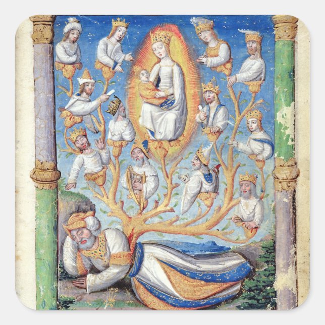 Pegatina Cuadrada El árbol de Jesse (Anverso)