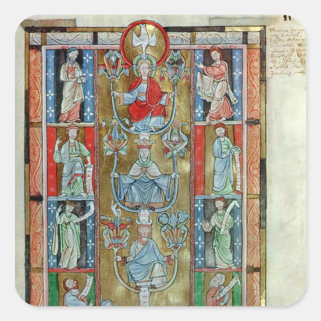 Pegatina Cuadrada El árbol de Jesse (Anverso)