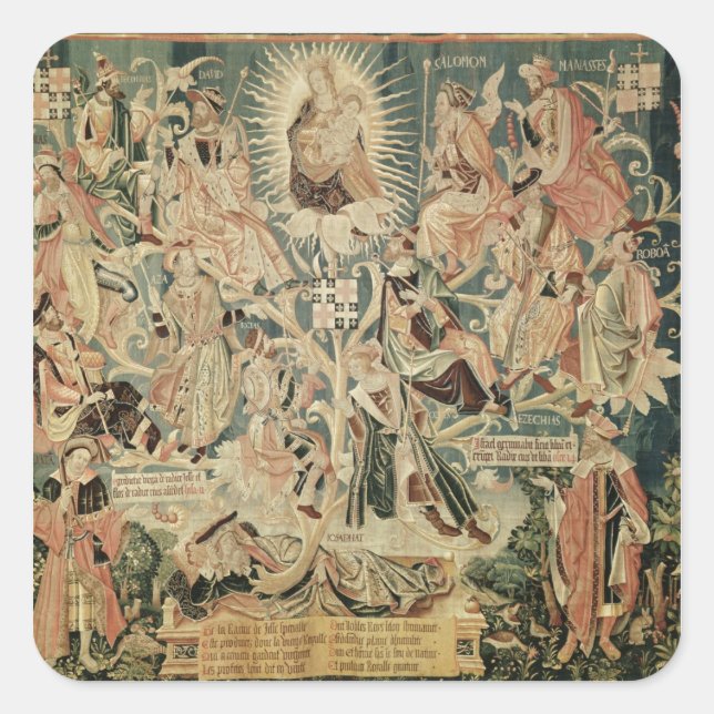 Pegatina Cuadrada El árbol de Jesse (Anverso)