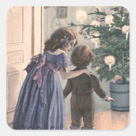 Pegatina Cuadrada "El árbol de Navidad"