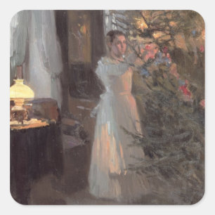 Pegatina Cuadrada El árbol de Navidad, 1910