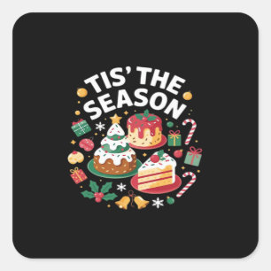 Pegatina Cuadrada El Árbol De Navidad Cuto - Esta Es La Temporada