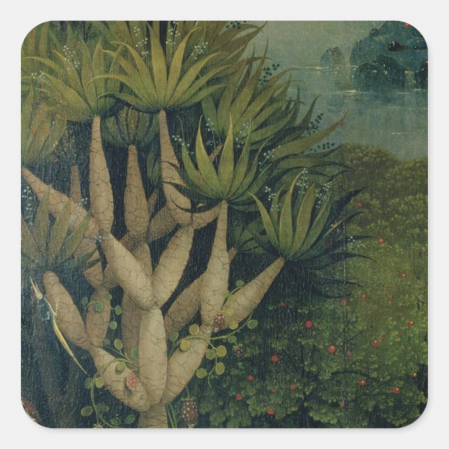 Pegatina Cuadrada El árbol del conocimiento del bien y el mal (Anverso)