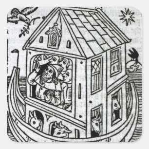 Pegatina Cuadrada El arca de Noé