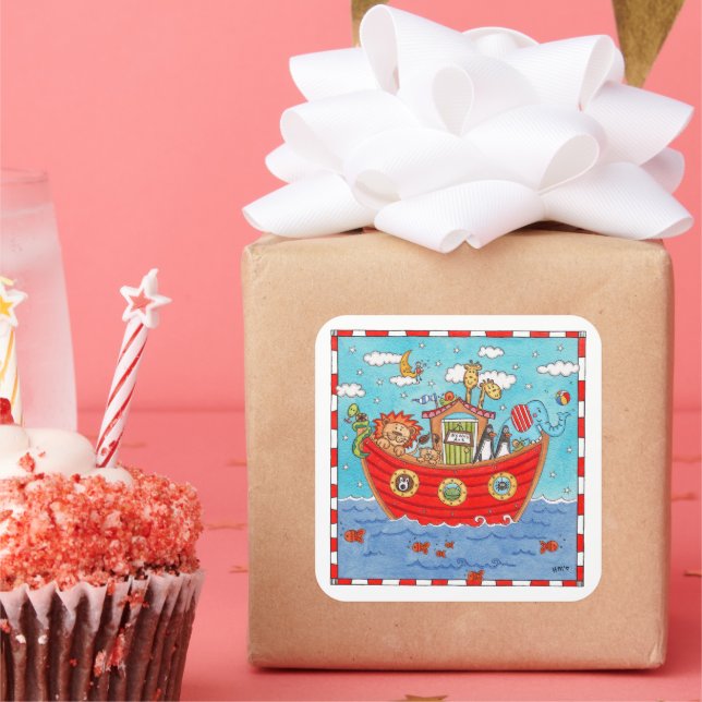 Pegatina Cuadrada El arca de Noé (Fiesta)