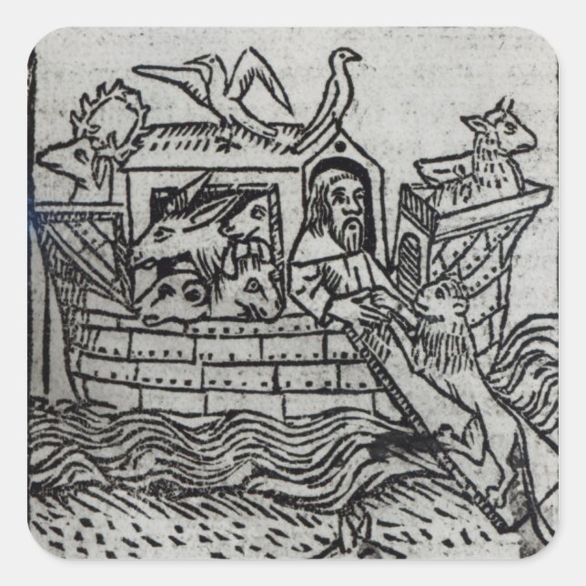 Pegatina Cuadrada El arca de Noé (Anverso)