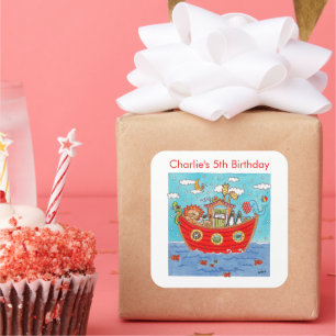 Pegatina Cuadrada El Arca de Noé personalizada