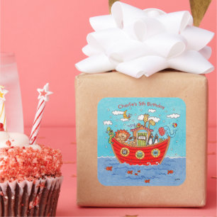 Pegatina Cuadrada El Arca de Noé personalizada