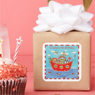 Pegatina Cuadrada El Arca de Noé personalizada