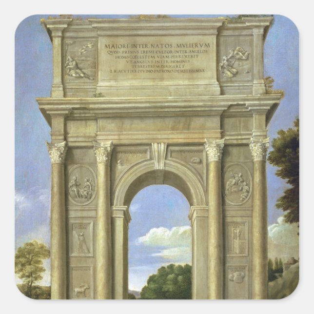 Pegatina Cuadrada El arco del triunfo (Anverso)