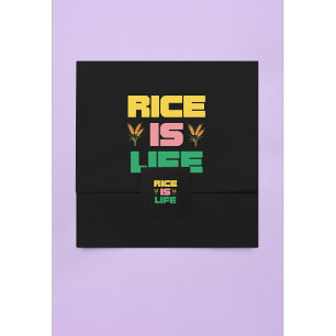 Pegatina Cuadrada El arroz es diseño de tipografía divertida de la v