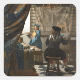 Pegatina Cuadrada El arte de la pintura de Juan Vermeer