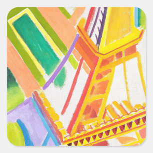 Pegatina Cuadrada El arte de la Torre Eiffel de Robert Delaunay