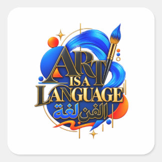 PEGATINA CUADRADA EL ARTE ES UN LENGUAJE