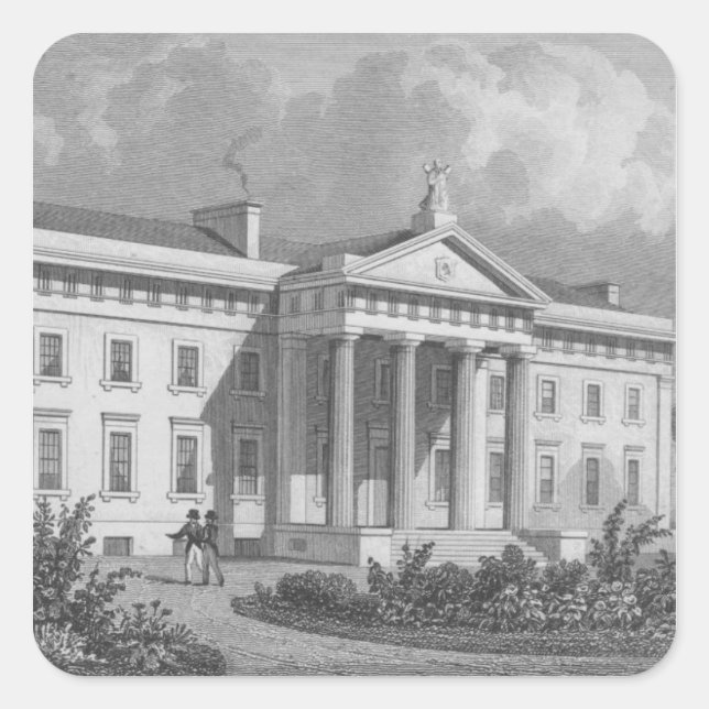 Pegatina Cuadrada El asilo de Nueva Caledonia (Anverso)