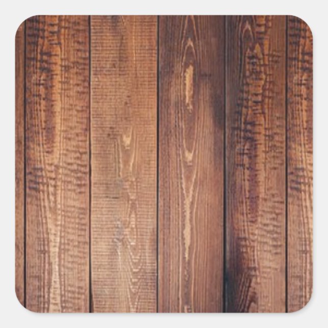 Pegatina Cuadrada El aspecto de la madera real (Anverso)