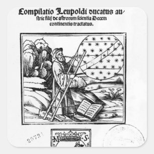 Pegatina Cuadrada El astrónomo