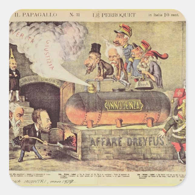Pegatina Cuadrada El asunto Dreyfus (Anverso)