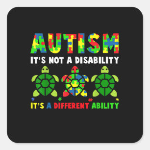 Pegatina Cuadrada El Autismo No Es Una Conciencia Sobre El Autismo P