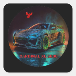 Pegatina Cuadrada El automóvil deportivo Elite Cardinal XL5000