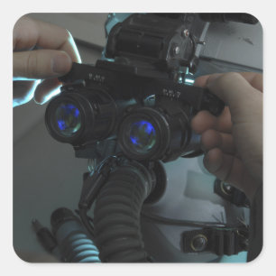 Pegatina Cuadrada El aviador ajusta el eyespan