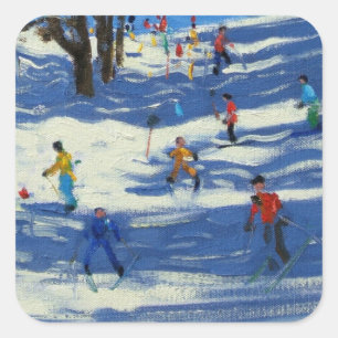 Pegatina Cuadrada El azul sombrea Morzine