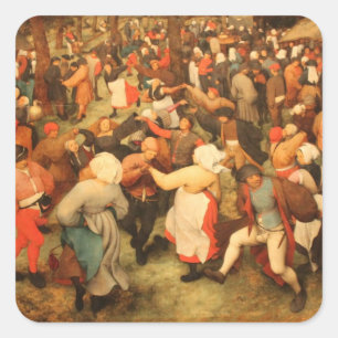 Pegatina Cuadrada El baile Boda - 1566