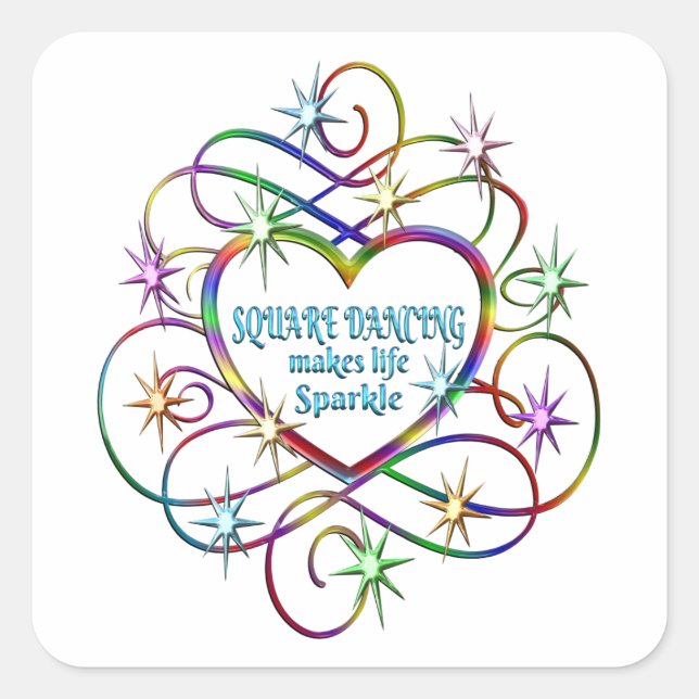 Pegatina Cuadrada El baile cuadrado hace que la vida se torne espino (Anverso)