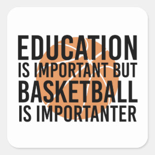 Pegatina Cuadrada El baloncesto es importador Funny Basketball Fan