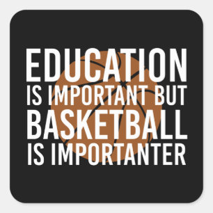 Pegatina Cuadrada El baloncesto es importantísimo.