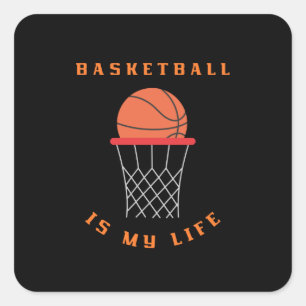 Pegatina Cuadrada El baloncesto es mi deporte