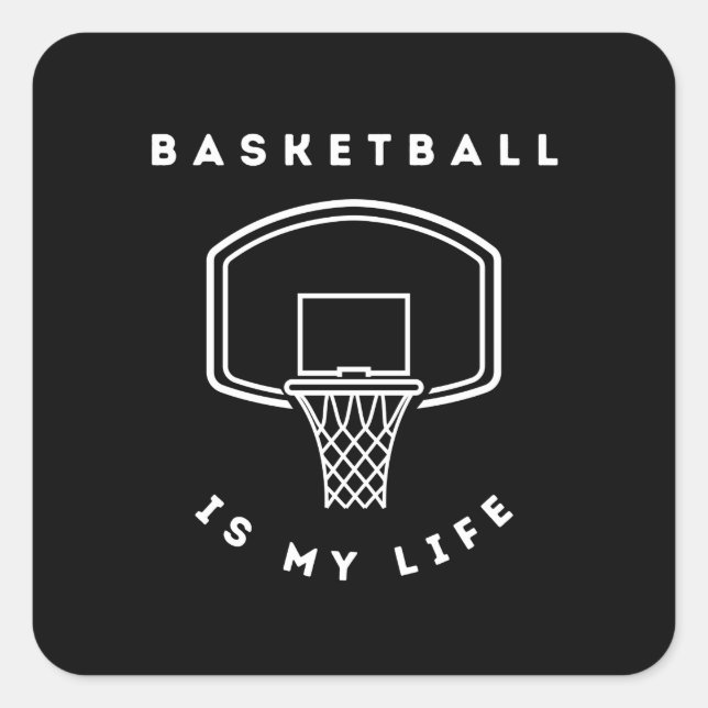 Pegatina Cuadrada El baloncesto es mi deporte (Anverso)