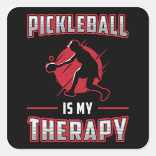Pegatina Cuadrada El baloncesto es mi terapeuta Paddle Pickleball Pl