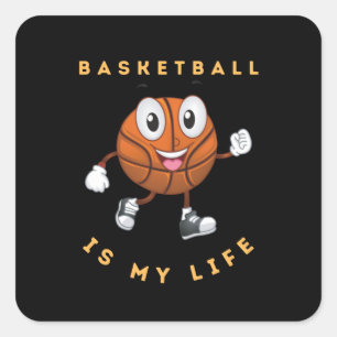 Pegatina Cuadrada El baloncesto es mi vida